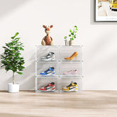 HAOYYE 3-Piece Large White Plastic Mesh Shoe Box Set Modular Design for Home Storage Durable Breathable Stackable Organizer Perfect for Closets Entryways and Shelves